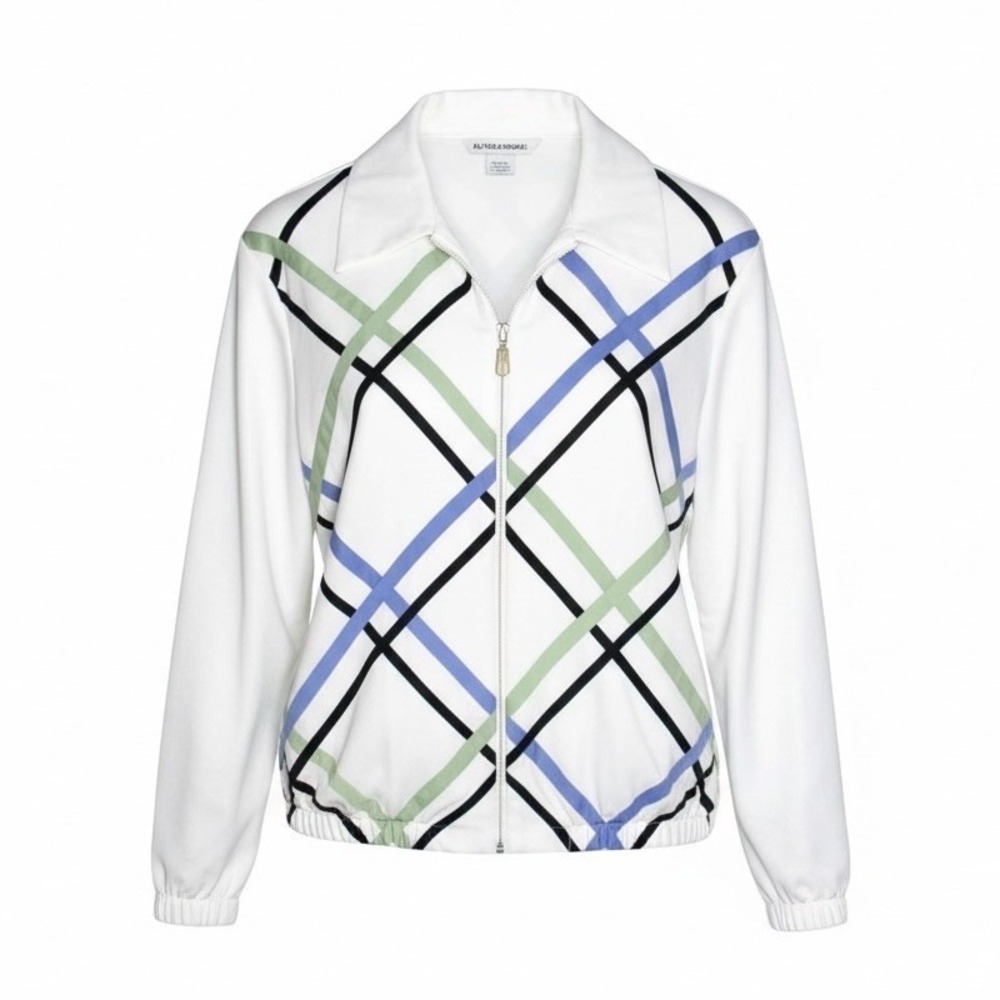 Alfred Dunner Windbreaker Jacket Lightweight Full Zip Front Women's Size M